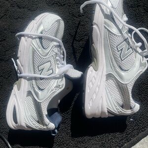New Balance White and Gray Athletic Shoes